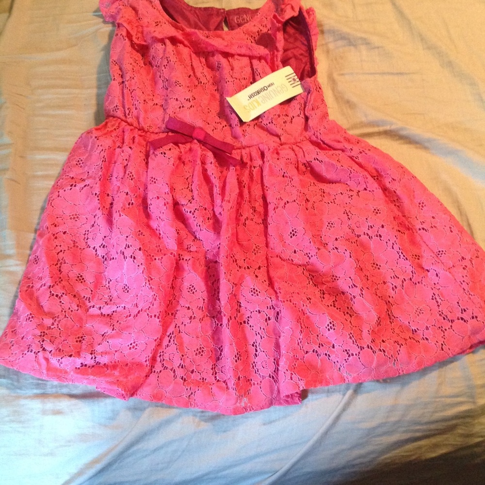 NWT osh kosh girls 5t pink frilly dress